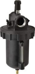 Parker - 1 NPT Port, 250 Max psi, Heavy-Duty Lubricator - Zinc Bowl with Sight Glass, Cast Aluminum Body, 350 CFM, 150°F Max, 4.97" Wide x 11.44" High - Eagle Tool & Supply