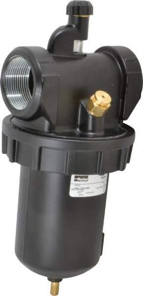 Parker - 1-1/2 NPT Port, 250 Max psi, Heavy-Duty Lubricator - Zinc Bowl with Sight Glass, Cast Aluminum Body, 400 CFM, 150°F Max, 4.97" Wide x 11.03" High - Eagle Tool & Supply