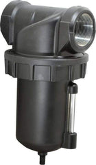 Parker - 1-1/2" Port, 9.45" High x 4.9" Wide Heavy Duty Filter with Zinc Bowl, Automatic Drain - 450 SCFM, 250 Max psi, 150°F Max Temp, 16 oz Bowl Capacity - Eagle Tool & Supply