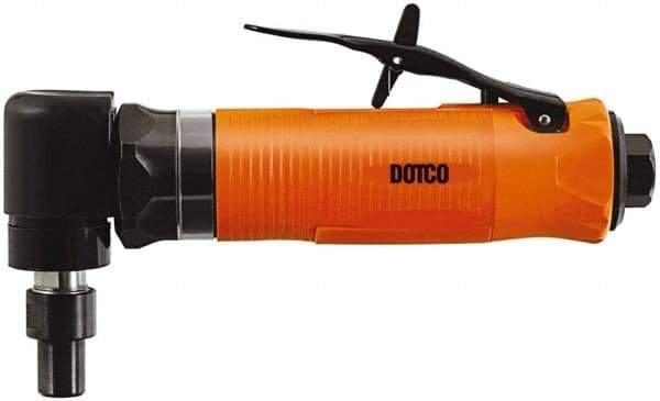 Dotco - 1/4" Collet, Angle Handle, Air Angle Die Grinder - 20,000 RPM, Front Exhaust, 23 CFM, 0.4 hp, 90 psi, 1/4" Inlet - Eagle Tool & Supply