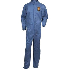 KleenGuard - Size M SMS General Purpose Coveralls - Blue, Zipper Closure, Elastic Cuffs, Elastic Ankles, Seamless - Eagle Tool & Supply