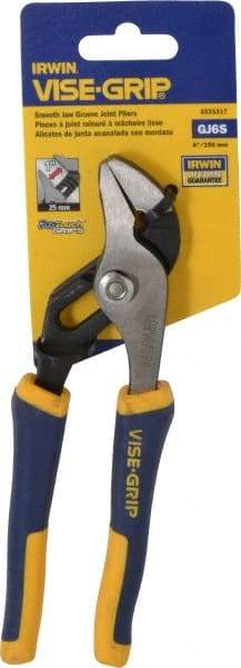 Irwin - 6" OAL, 1" Jaw Length, Groove Joint Pliers - Smooth Jaw, Smooth Head, ProTouch Handles - Eagle Tool & Supply