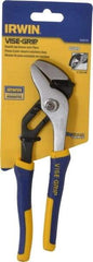 Irwin - 8" OAL, 1-1/4" Jaw Length, Groove Joint Pliers - Smooth Jaw, Smooth Head, ProTouch Handles - Eagle Tool & Supply