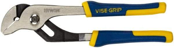 Irwin - 8" OAL, 1-1/4" Jaw Length, Groove Joint Pliers - Serrated Jaw, Straight Head, ProTouch Handles - Eagle Tool & Supply