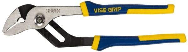 Irwin - 10" OAL, 2" Jaw Length, Groove Joint Pliers - Serrated Jaw, Straight Head, ProTouch Handles - Eagle Tool & Supply