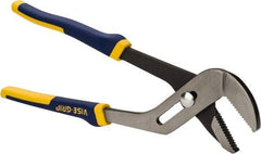 Irwin - 12" OAL, 2-1/4" Jaw Length, Groove Joint Pliers - Serrated Jaw, Straight Head, ProTouch Handles - Eagle Tool & Supply