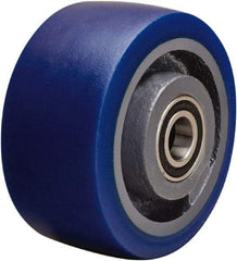 Hamilton - 4 Inch Diameter x 2 Inch Wide, Polyurethane Mold on to Cast Iron Center Caster Wheel - 600 Lb. Capacity, 2-1/4 Inch Hub Length, 1/2 Inch Axle Diameter, Sealed Precision Ball Bearing - Eagle Tool & Supply