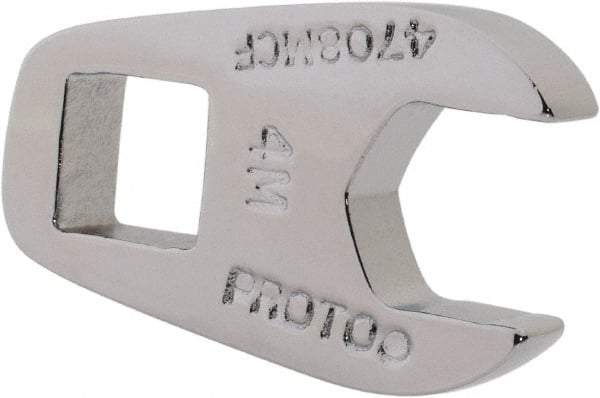 Proto - 8mm 1/4" Drive Chrome Crowfoot Wrench - 21/32" Head Diam x 0.218" Head Thickness, 0.98" OAL - Eagle Tool & Supply