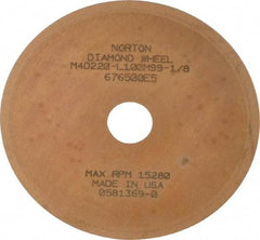 Norton - 3" Diam x 1/2" Hole x 0.01" Thick, 220 Grit Surface Grinding Wheel - Diamond, Type 1A1, Very Fine Grade, Metal Bond - Eagle Tool & Supply