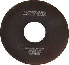Norton - 4" Diam x 1-1/4" Hole x 0.02" Thick, 320 Grit Surface Grinding Wheel - Diamond, Type 1A1, Extra Fine Grade, Resinoid Bond - Eagle Tool & Supply