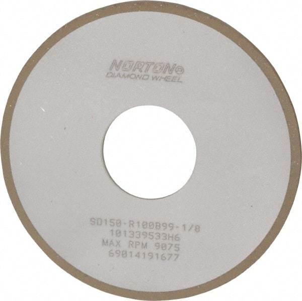 Norton - 4" Diam x 1-1/4" Hole x 1/8" Thick, 150 Grit Surface Grinding Wheel - Diamond, Type 1A1, Very Fine Grade, Resinoid Bond - Eagle Tool & Supply
