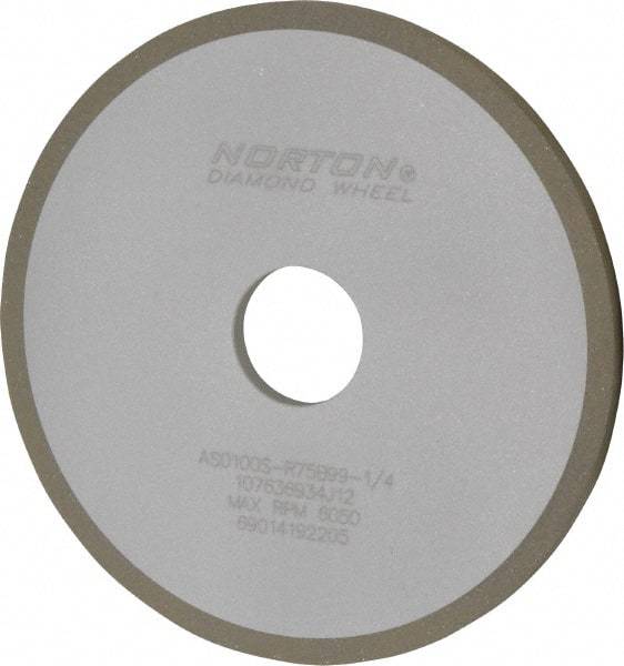 Norton - 6" Diam x 1-1/4" Hole x 1/4" Thick, 100 Grit Surface Grinding Wheel - Diamond, Type 1A1, Fine Grade, Resinoid Bond - Eagle Tool & Supply