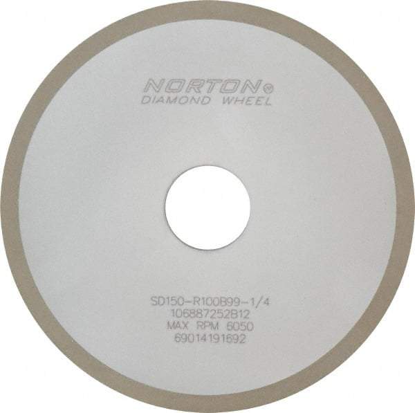Norton - 6" Diam x 1-1/4" Hole x 1/4" Thick, 150 Grit Surface Grinding Wheel - Diamond, Type 1A1, Very Fine Grade, Resinoid Bond - Eagle Tool & Supply