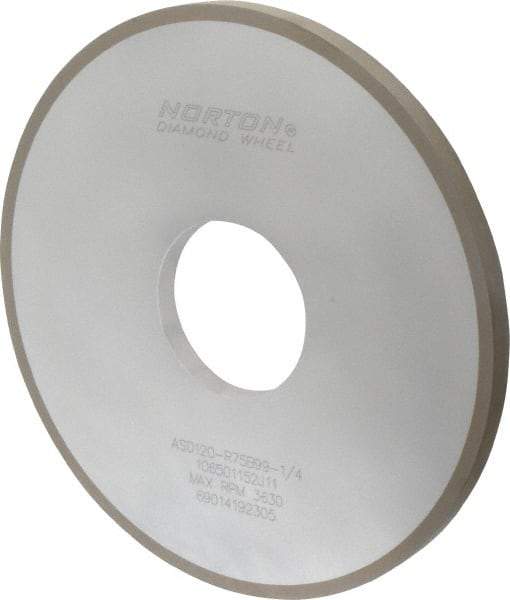 Norton - 10" Diam x 3" Hole x 1/2" Thick, 120 Grit Surface Grinding Wheel - Diamond, Type 1A1, Fine Grade, Resinoid Bond - Eagle Tool & Supply