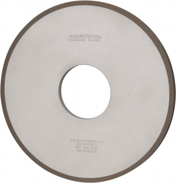 Norton - 10" Diam x 3" Hole x 1/2" Thick, 180 Grit Surface Grinding Wheel - Diamond, Type 1A1, Very Fine Grade, Resinoid Bond - Eagle Tool & Supply