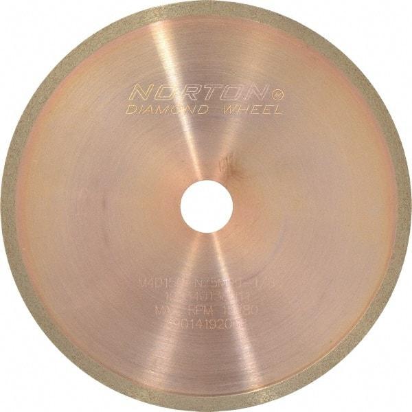 Norton - 4" Diam x 1/2" Hole, 150 Grit Surface Grinding Wheel - Diamond, Type 1A1R, Medium Grade - Eagle Tool & Supply