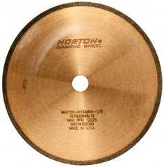 Norton - 5" Diam x 1/2" Hole, 150 Grit Surface Grinding Wheel - Diamond, Type 1A1R, Medium Grade - Eagle Tool & Supply