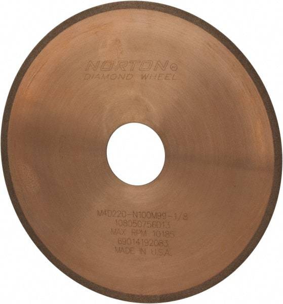 Norton - 6" Diam x 1-1/4" Hole, 220 Grit Surface Grinding Wheel - Diamond, Type 1A1R, Fine Grade - Eagle Tool & Supply