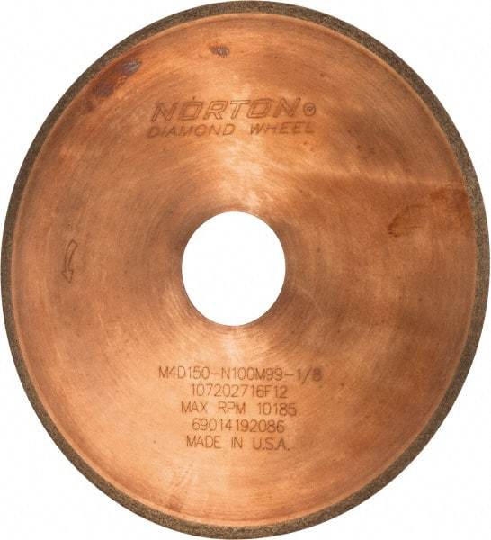 Norton - 6" Diam x 1-1/4" Hole, 150 Grit Surface Grinding Wheel - Diamond, Type 1A1R, Medium Grade - Eagle Tool & Supply