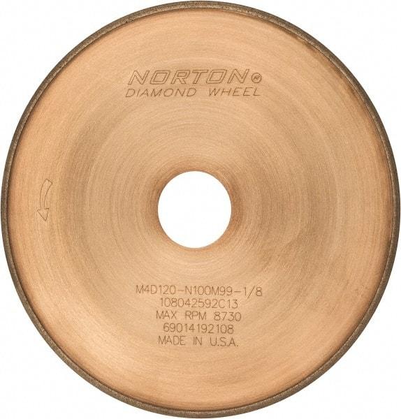 Norton - 7" Diam x 1-1/4" Hole, 120 Grit Surface Grinding Wheel - Diamond, Type 1A1R, Coarse Grade - Eagle Tool & Supply