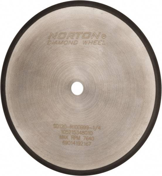 Norton - 8" Diam x 5/8" Hole, 120 Grit Surface Grinding Wheel - Diamond, Type 1A1R, Coarse Grade - Eagle Tool & Supply