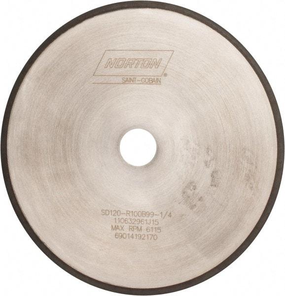 Norton - 10" Diam x 1-1/4" Hole, 120 Grit Surface Grinding Wheel - Diamond, Type 1A1R, Coarse Grade - Eagle Tool & Supply