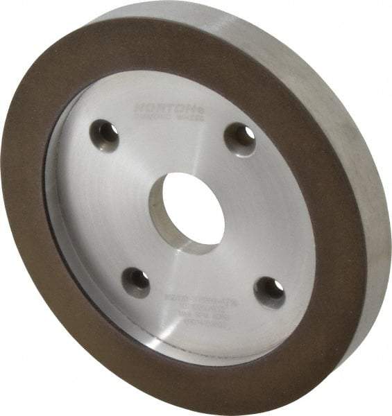 Norton - 6" Diam, 1-1/4" Hole Size, 3/4" Overall Thickness, 120 Grit, Type 6 Tool & Cutter Grinding Wheel - Fine Grade, Diamond, R Hardness, Resinoid Bond - Eagle Tool & Supply