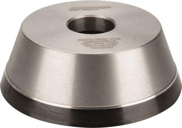 Norton - 5" Diam, 1-1/4" Hole Size, 1-3/4" Overall Thickness, 150 Grit, Type 11 Tool & Cutter Grinding Wheel - Very Fine Grade, CBN, Resinoid Bond - Eagle Tool & Supply