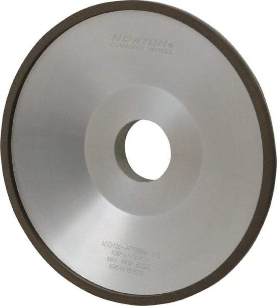 Norton - 6" Diam, 1-1/4" Hole Size, 1" Overall Thickness, 120 Grit, Type 12 Tool & Cutter Grinding Wheel - Fine Grade, Diamond, Resinoid Bond - Eagle Tool & Supply