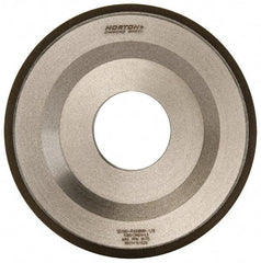 Norton - 4" Diam, 1-1/4" Hole Size, 1/2" Overall Thickness, 180 Grit, Type 12 Tool & Cutter Grinding Wheel - Very Fine Grade, Diamond, Resinoid Bond - Eagle Tool & Supply