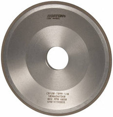 Norton - 6" Diam, 1-1/4" Hole Size, 3/4" Overall Thickness, 120 Grit, Type 12 Tool & Cutter Grinding Wheel - Fine Grade, CBN, Resinoid Bond - Eagle Tool & Supply
