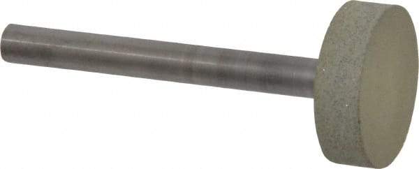 Norton - 1" Head Diam x 1/4" Head Thickness CBN Grinding Pin - 1/4" Shank Diam x 2-1/4" Shank Length, Fine Grade, 100 Grit - Eagle Tool & Supply