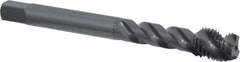 OSG - M12x1.50 Metric Fine 3 Flute 6H Modified Bottoming Spiral Flute Tap - Vanadium High Speed Steel, Oxide Finish, 100mm OAL, Right Hand Flute, Right Hand Thread - Eagle Tool & Supply