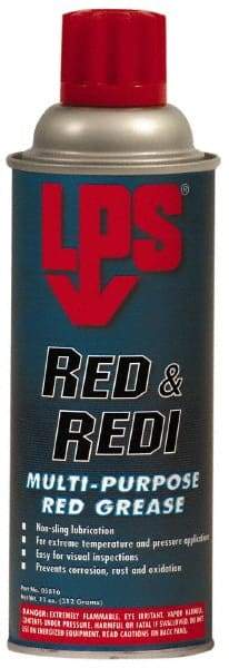 LPS - 11 oz Aerosol General Purpose Grease - Red, 450°F Max Temp, NLGIG 2, - Eagle Tool & Supply