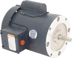 Leeson - 1 Max hp, 1,800 Max RPM, Capacitor Start Electric AC DC Motor - 115/230 V Input, Single Phase, 56C Frame, C-Face Mount, TEFC Enclosure - Eagle Tool & Supply