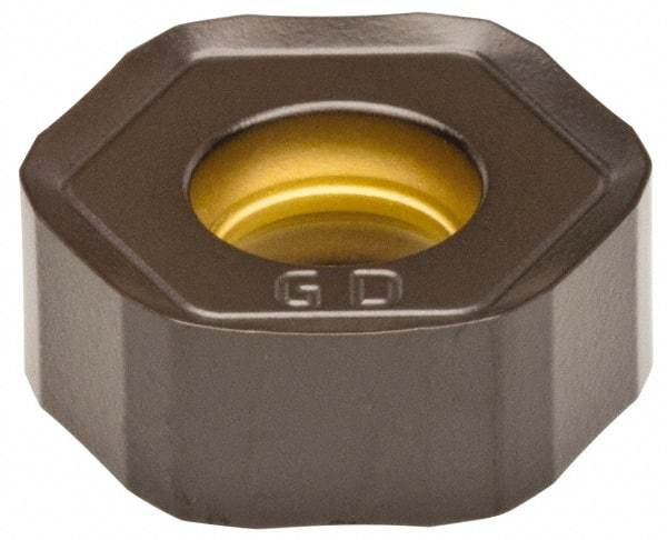 Kennametal - HNPJ43 GD Grade KCPK30 Carbide Milling Insert - TiN/TiCN/Al2O3 Finish, 0.175" Thick, 12mm Inscribed Circle - Eagle Tool & Supply
