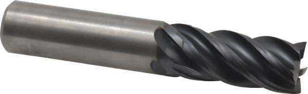 Kennametal - 5/8", 1-1/4" LOC, 5/8" Shank Diam, 3-1/2" OAL, 5 Flute, Solid Carbide Square End Mill - Single End, AlTiN Finish, Spiral Flute, 30° Helix, Right Hand Cut, Right Hand Flute, Series UCDE - Eagle Tool & Supply