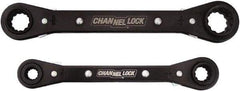 Channellock - 2 Piece, 8mm to 19mm, 12 Point Ratcheting Box Wrench Set - Metric Measurement Standard, Black Oxide Finish - Eagle Tool & Supply