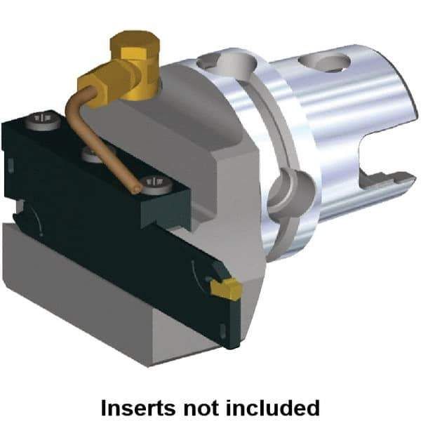 Kennametal - 26 Insert, 59.8mm Head Length, Modular Grooving Blade Holder Head - Left Hand Cut, System Size KM50, Through Coolant, Series A2 - Eagle Tool & Supply