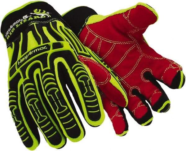 HexArmor - Size 2XL (11), ANSI Cut Lvl A3, Puncture Lvl 3, HPPE Fiber Cut & Puncture Resistant Gloves - 11" Long, Hi-Vis Lime, Paired - Eagle Tool & Supply