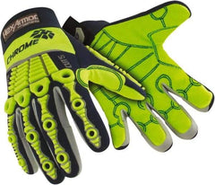 HexArmor - Size 2XL (11), ANSI Cut Lvl A8, Puncture Lvl 1, Abrasion Lvl 2, Cotton/SuperFabric Cut & Puncture Resistant Gloves - 10" Long, Hi-Vis Lime, Paired - Eagle Tool & Supply