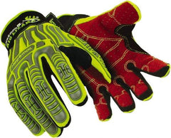 HexArmor - Size L (9), ANSI Cut Lvl 2, Puncture Lvl 2, HPPE Fiber Cut & Puncture Resistant Gloves - 11" Long, Hi-Vis Lime, Paired - Eagle Tool & Supply