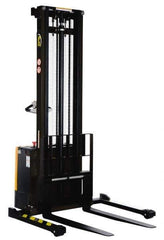 Vestil - 2,000 Lb Capacity, 150" Lift Height, Battery Powered Stacker - 2-1/8" Lowered Height, 42-1/4" Fork Length, 57-7/8" Overall Width - Eagle Tool & Supply