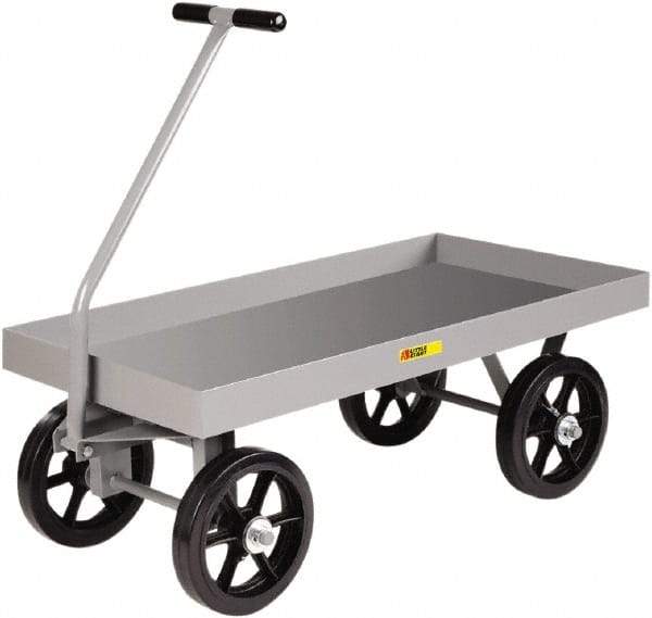 Little Giant - 3,000 Lb Capacity Steel Wagon Truck - Steel Deck, 24" OAW, 48" Platform Length x 18-1/2" Platform Height, Pneumatic Casters - Eagle Tool & Supply
