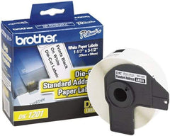 Brother - 1.1" Wide x 3-1/2" Long, White Paper Shipping Label - For PC Label Printers - Eagle Tool & Supply