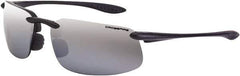 CrossFire - Silver Mirror Lenses, Framed Safety Glasses - Scratch Resistant, Black Frame, Size Universal, Wrap Around - Eagle Tool & Supply