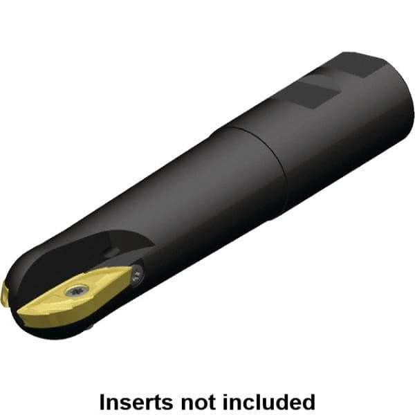 Kennametal - 2" Cut Diam, 2" Max Depth of Cut, 2" Shank Diam, 9.328" OAL, Indexable Ball Nose End Mill - Weldon Flat Shank, C5505VX Toolholder, XPNT Insert - Eagle Tool & Supply