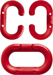 NMC - 2" High x 1/4" Long x 4" Wide Barrier Connecting Link - Plastic, Uncoated, Red, Use with Plastic Chain - Eagle Tool & Supply