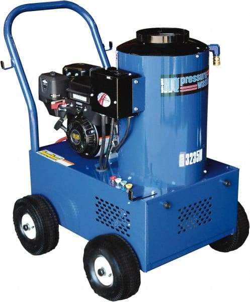 PRO-SOURCE - Gas, 9 hp, 3,000 psi, 3 GPM, Hot Water Pressure Washer - General Triplex Ceramic Plunger, 50' x 3/8" Hose - Eagle Tool & Supply