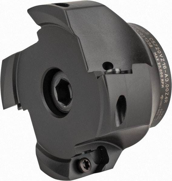 Kennametal - 4 Inserts, 3" Cutter Diam, 0.63" Max Depth of Cut, Indexable High-Feed Face Mill - 1" Arbor Hole Diam, 1.97" High, C5720VZ16-A3.00Z4R Toolholder, ZDET16M... Inserts, Series 5720VZ - Eagle Tool & Supply